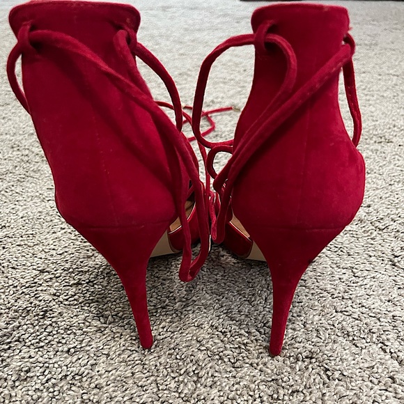 NWOT Public Desire Women’s Tie Leg Design Point Toe Stiletto Heeled Pumps 👠 - Picture 4 of 4